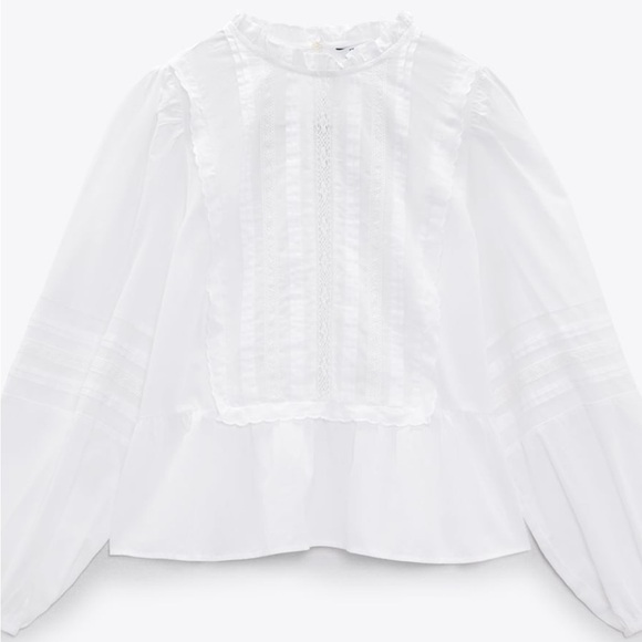 ZARA ROMANTIC PIN TUCKS BLOUSE NWT - Picture 5 of 5